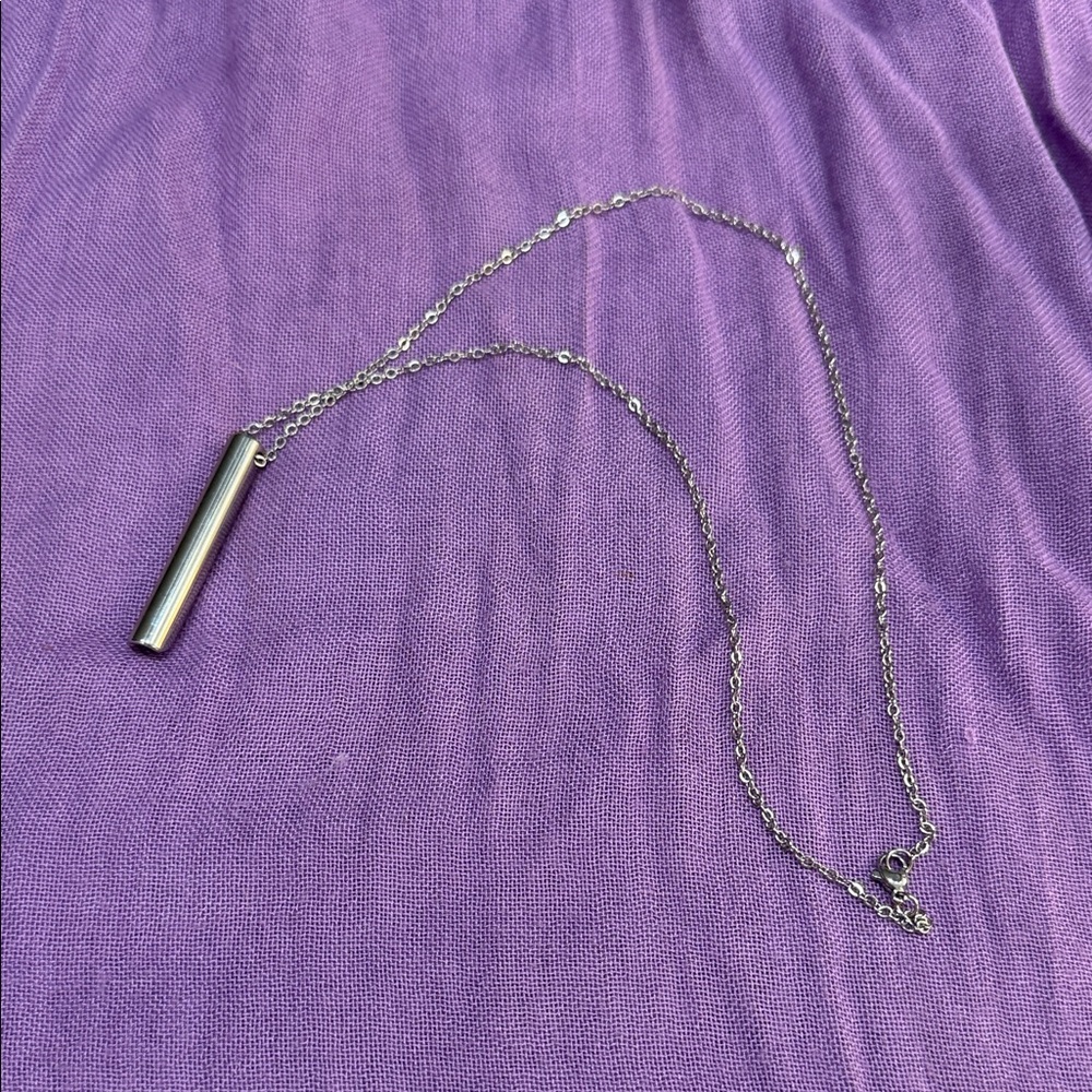 Anxiety/Mindful Breathing Silver Necklace